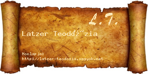 Latzer Teodózia névjegykártya